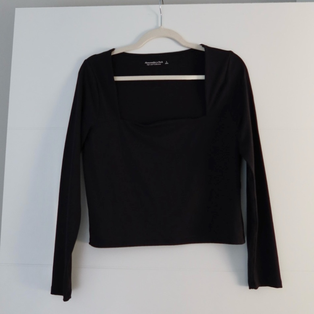 Abercrombie Black Square Neck Crop Top